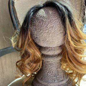 Short Rooted Lace Front Ombré Wig